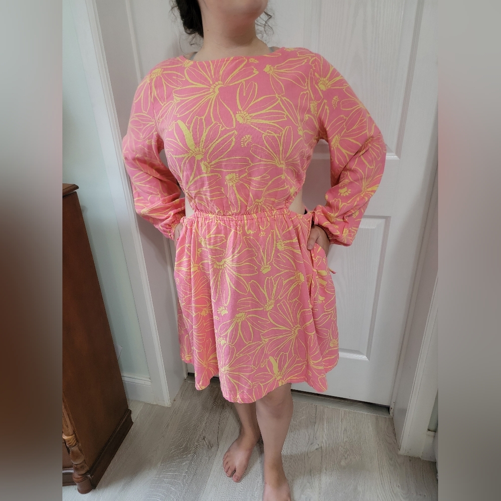 Universal Thread Pink and Yellow Floral Mini Dress